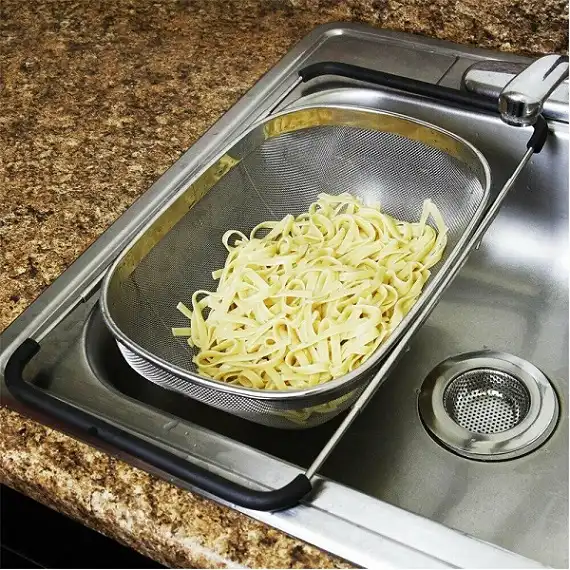 Cestello Scolapasta Lava Verdure Frutta Estensibile in Acciaio da per Lavello