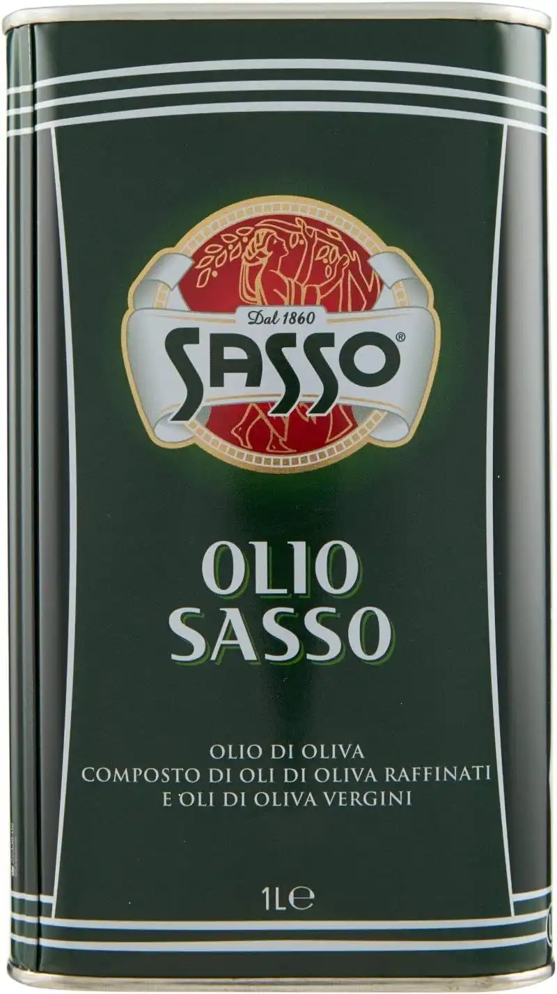 Olio di Oliva Sasso Carapelli 1L Latta – Olio Raffinato e Vergine Italiano