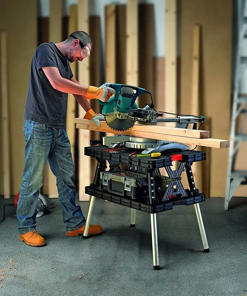 Tavolo banco da Lavoro Pieghevole con Portata 450 kg con morsetti bricolage