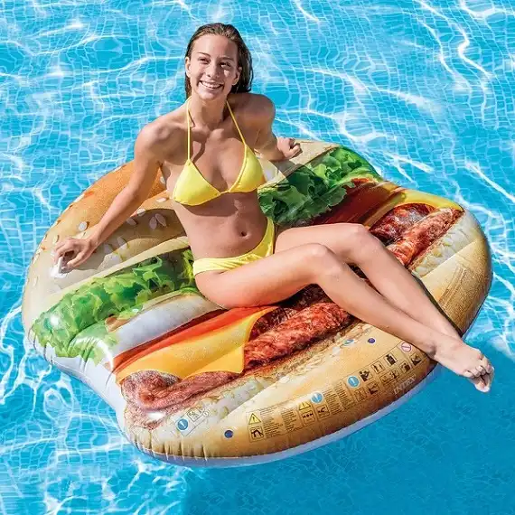 Materasso Materassino Gonfiabile Forma di Hamburger Piscina Mare Spiaggia Intex
