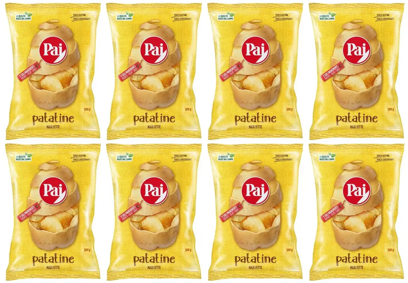 8x Buste Patatine Pai Le Patatine Classica Bar Busta Grande Party 8x300gr
