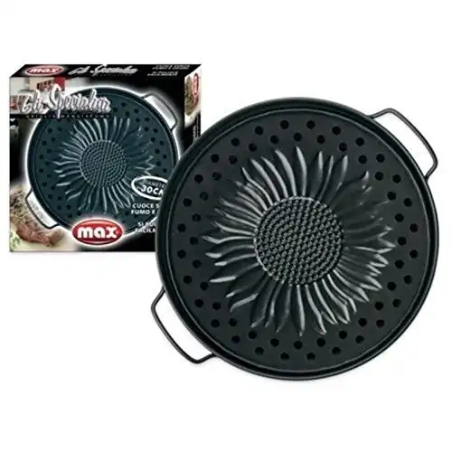 Max Griglia Mangiafumo Antiaderente 30 Cm Cuoce Senza Odori
