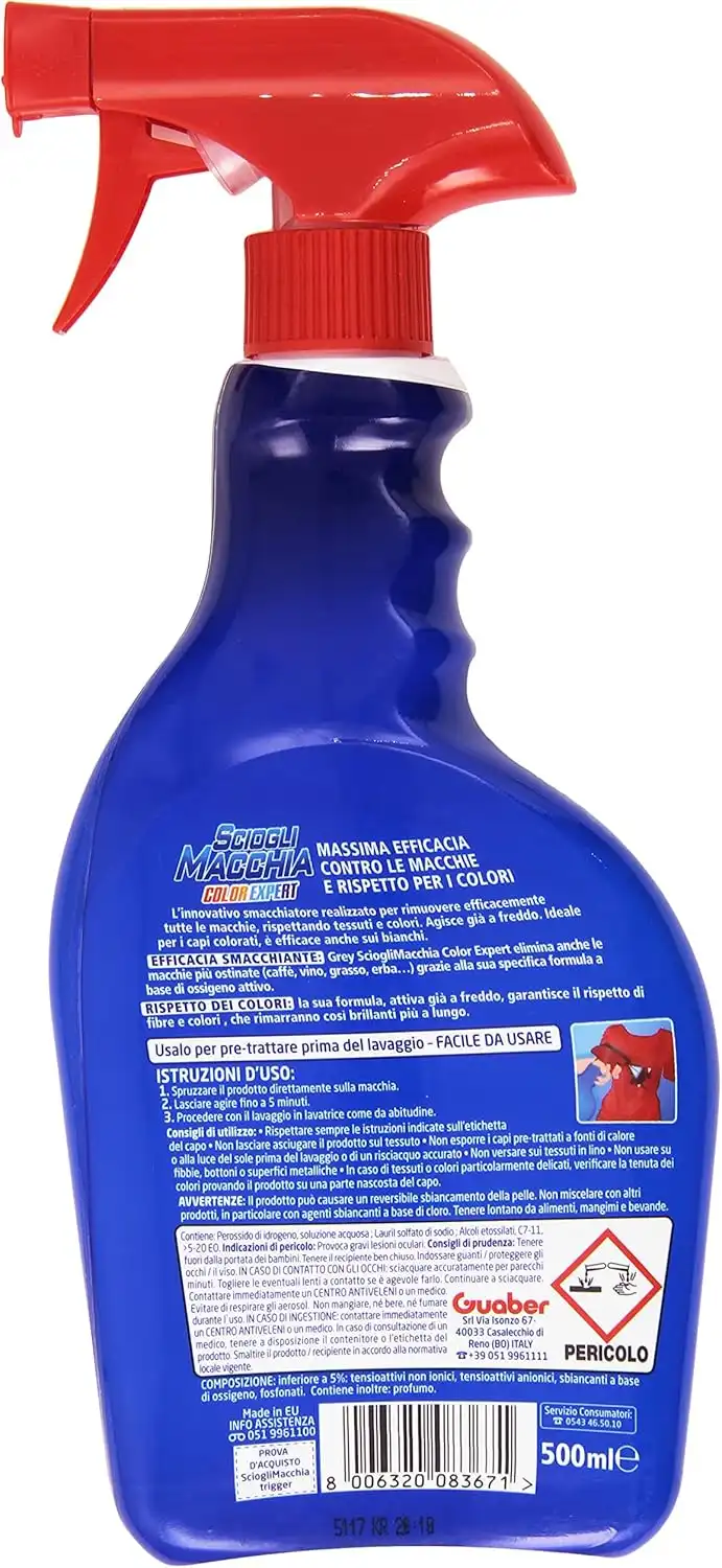 8x Grey Sciogli Macchia Color Expert 500ml – Pretrattante Smacchiante a Freddo
