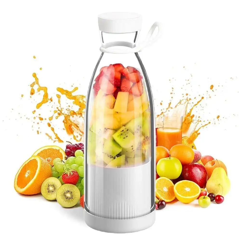 Mini Frullatore Portatile Bottiglia USB da Viaggio Per Frutta e Frullati 420ml