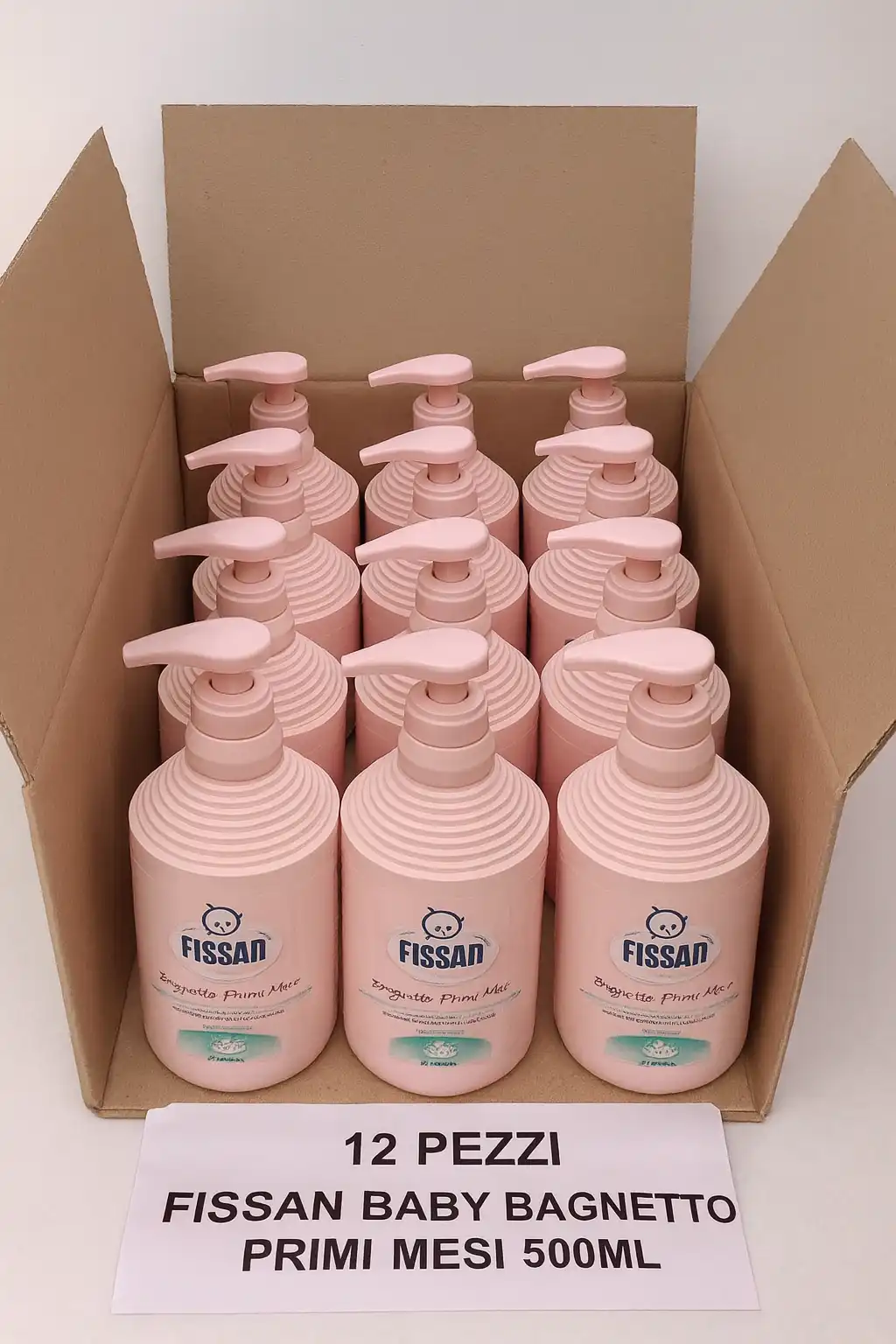 12 Bottiglie Fissan Baby Bagnetto Primi Mesi 500ml Detergente Delicato
