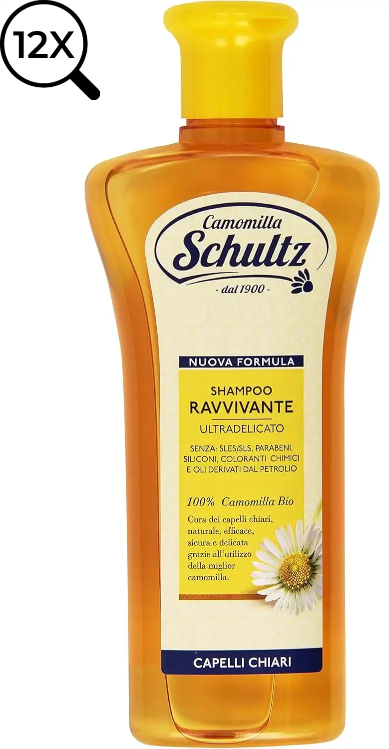 12x Schultz Shampoo Ravvivante Camomilla 250ml – Per Capelli Chiari e Delicati