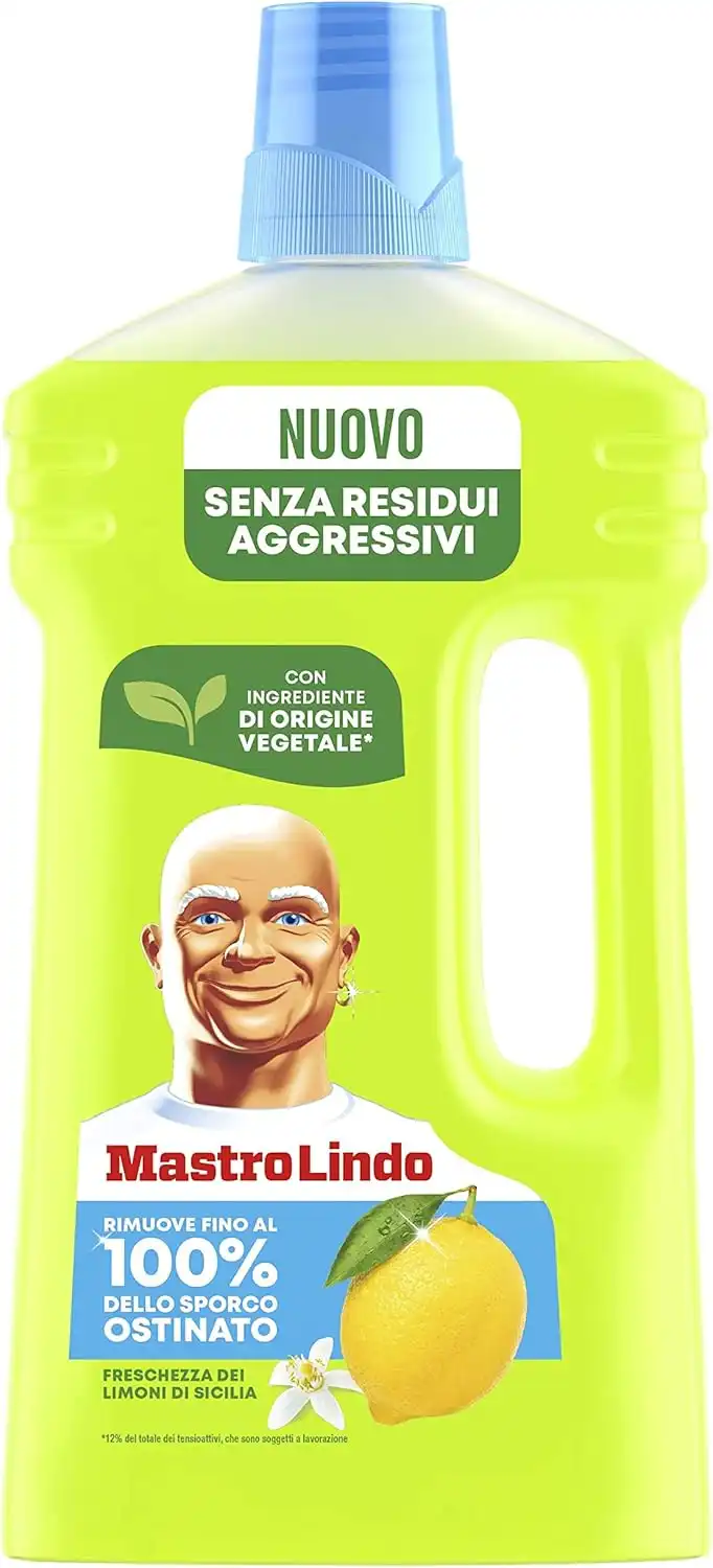 12x Mastro Lindo Pavimenti 930ml – Limoni di Sicilia, Multiuso e Brillantezza