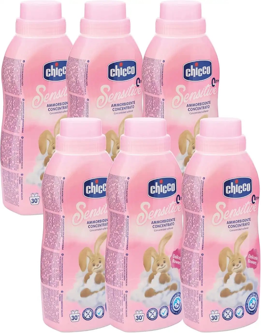 6x Chicco Sensitive Fiori Delicati Ammorbidente Concentrato 180 Lavaggi