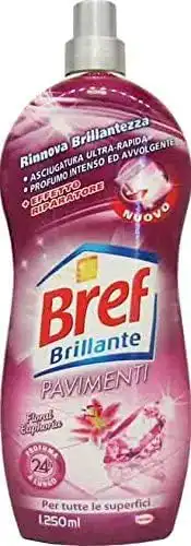 8x Bref Brillante Lavapavimenti Floral Euphoria 1250ml Detergente Pavimenti 10L
