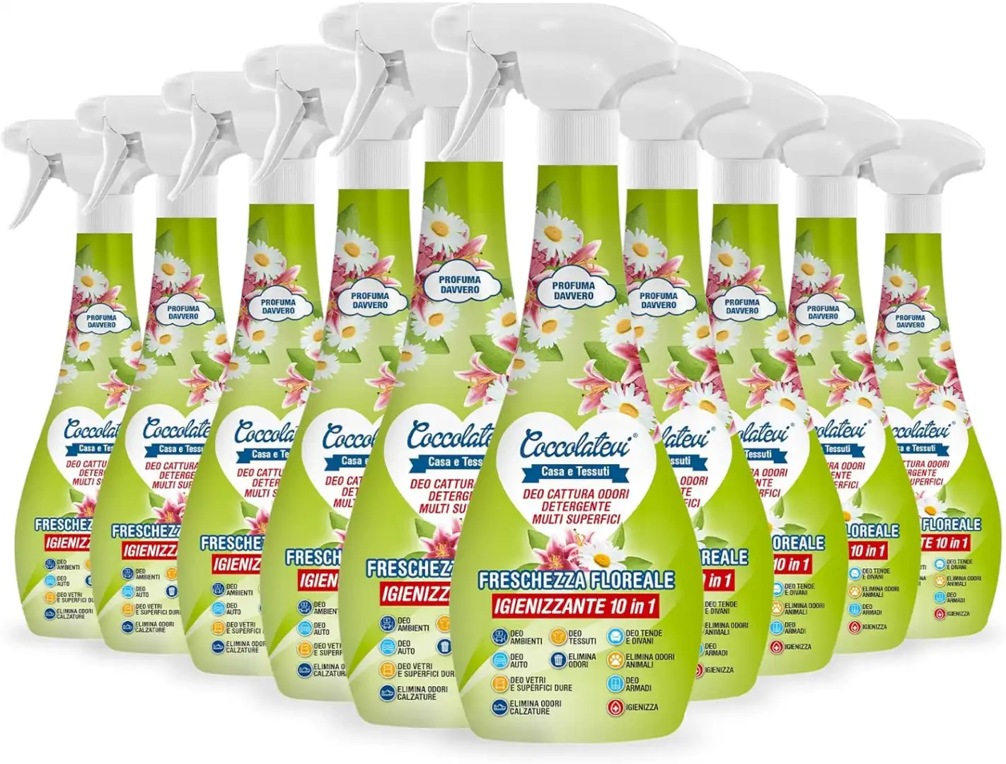 Coccolatevi Deo 10in1 Freschezza Floreale 300ml x10 Igienizzante Casa