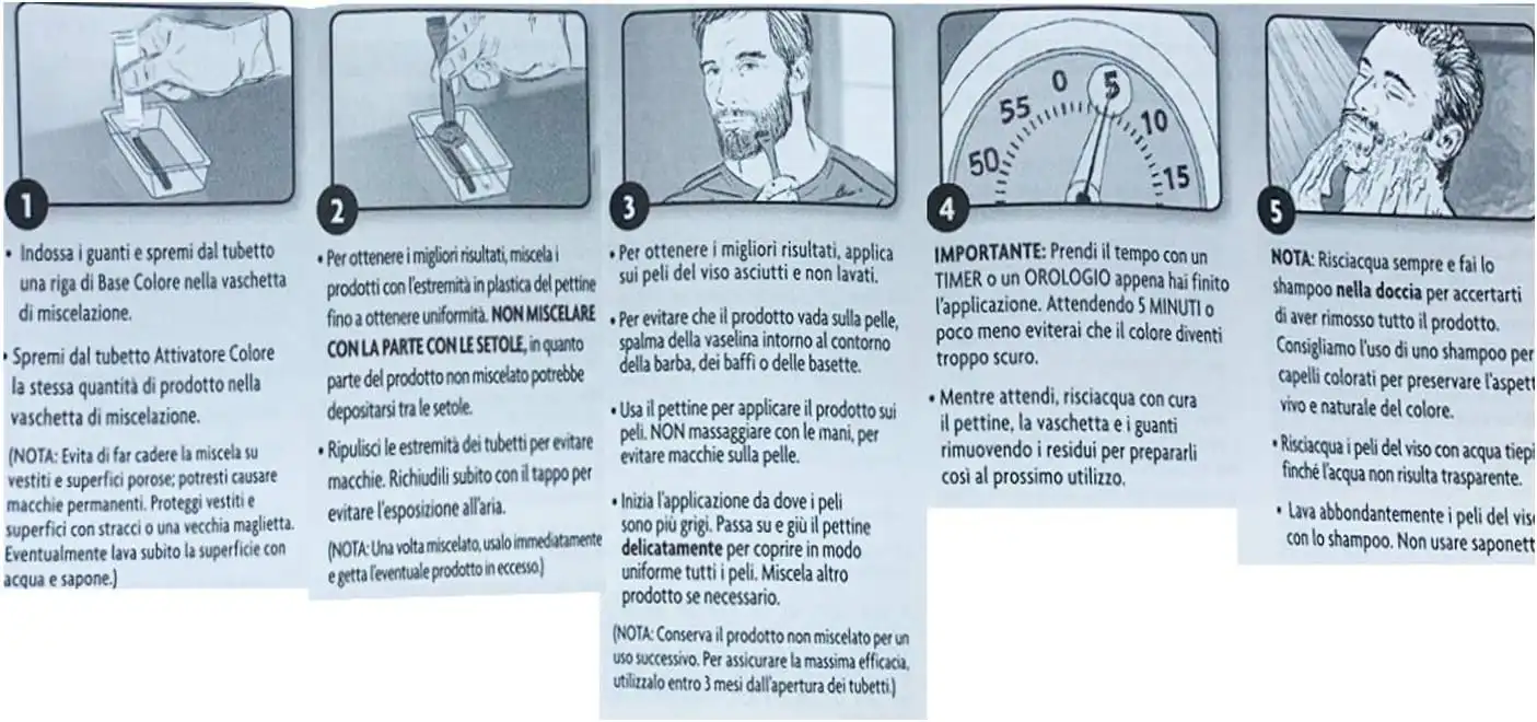 Just For Men Barba e Baffi M-35 Castano Medio 6 Kit Colore Permanente Uomo