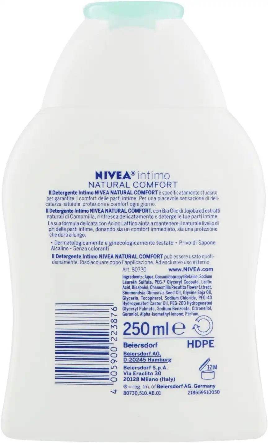 6 Pezzi NIVEA Intimo Natural Comfort 250ml Jojoba Bio Acido Lattico Camomilla XL