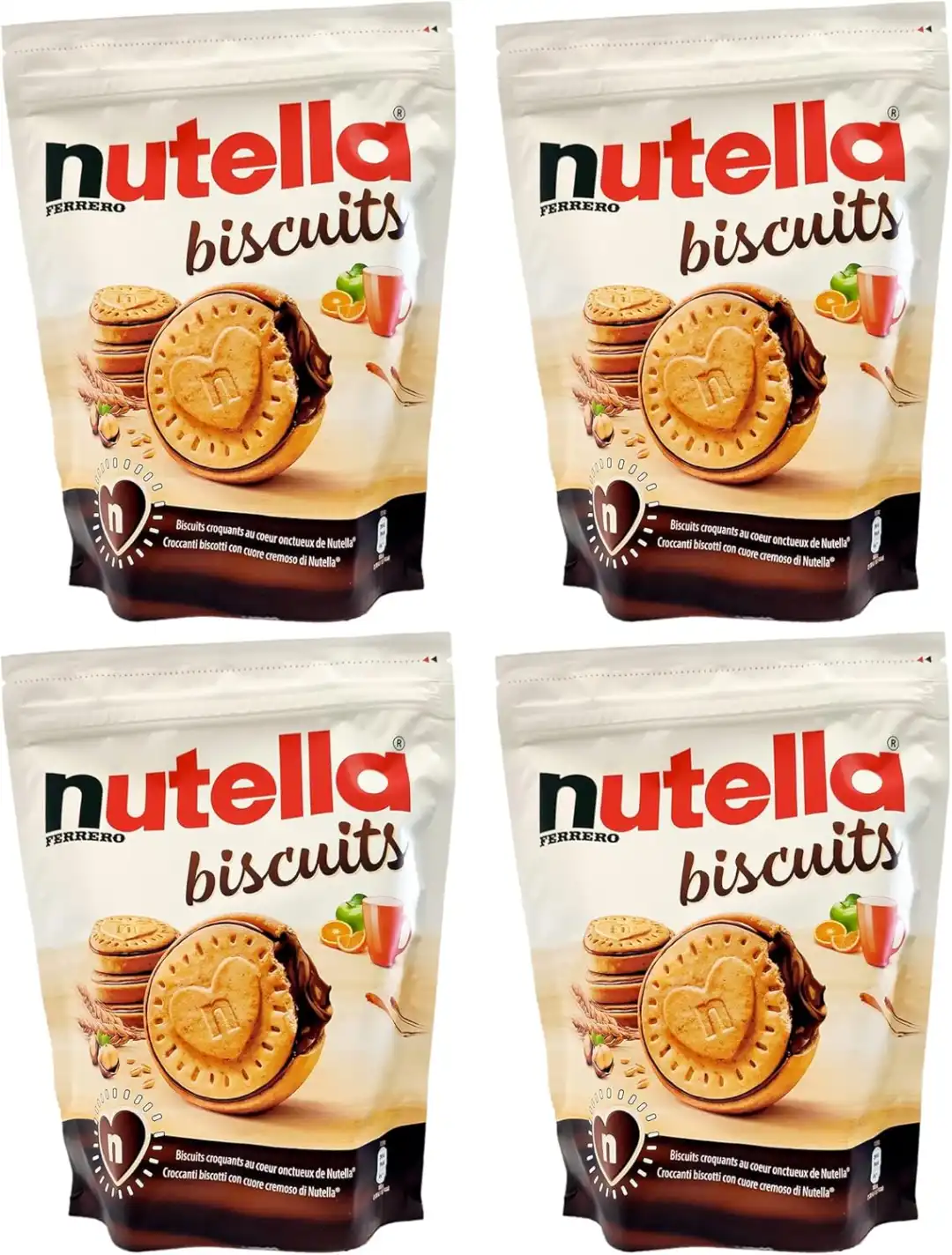 4x Nutella Biscuits Ferrero Biscotto Con il Cuore di Nutella 4x304gr