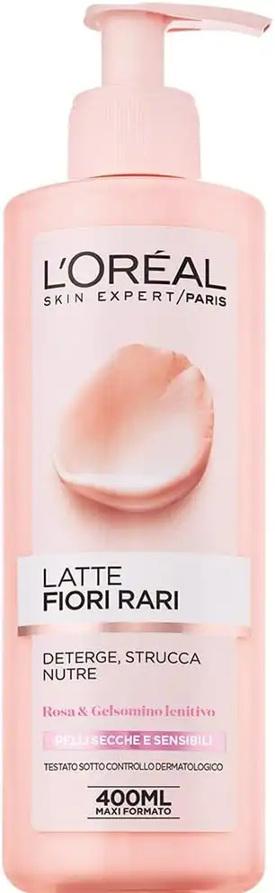 6X L'Oréal Latte Struccante Fiori Rari 400Ml Pelli Secche Sensibili Cura