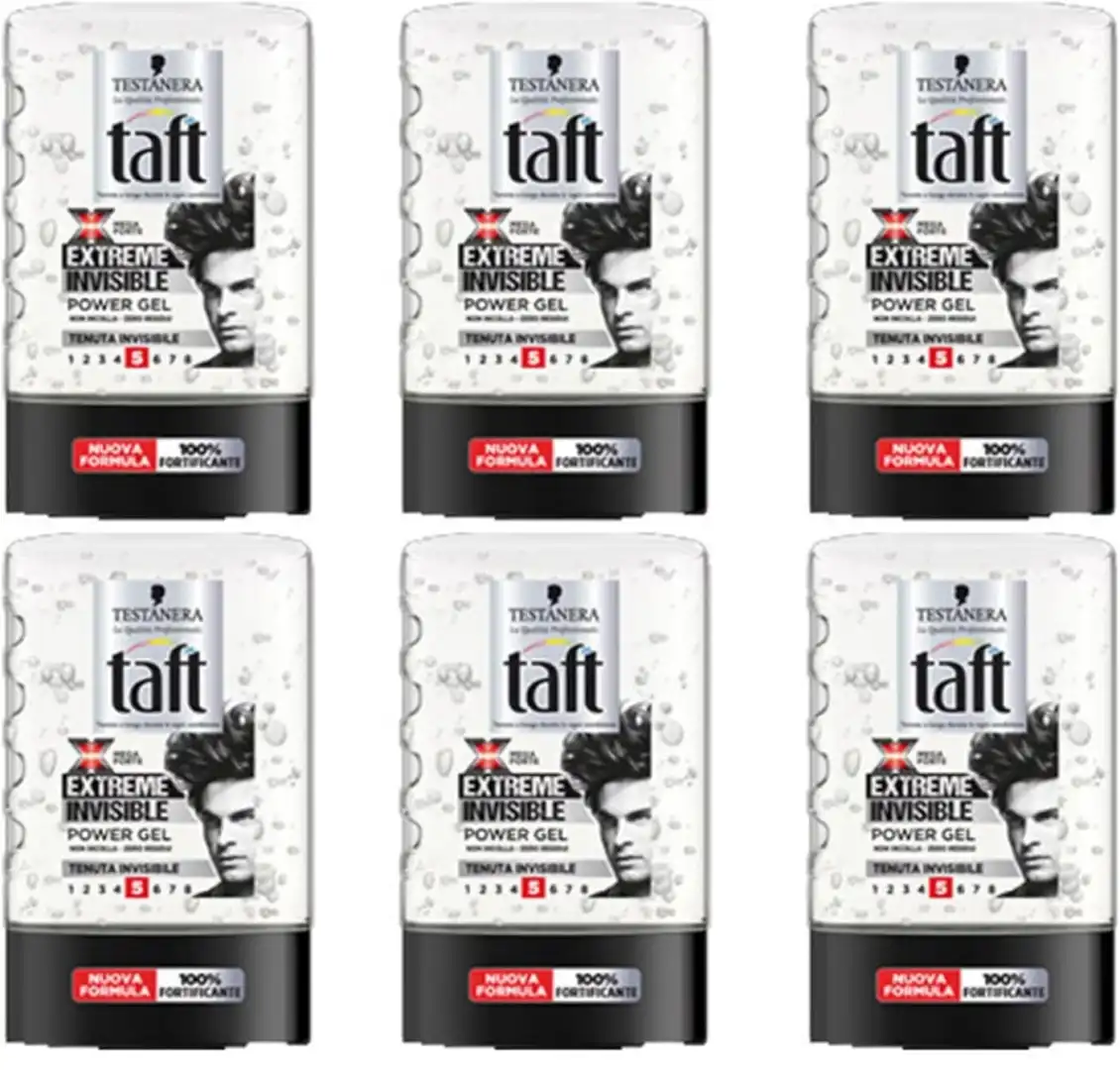 6X Testanera Taft Gel Capelli Extreme Invisible 300ml Tenuta Forte Invisibile