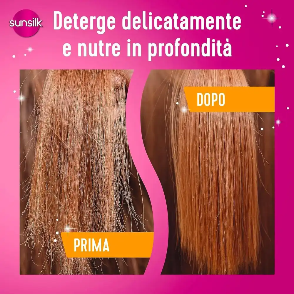 5x Sunsilk Shampoo Bye Bye Crespo Cheratina Olio Capelli Crespi Danneggiati250ml