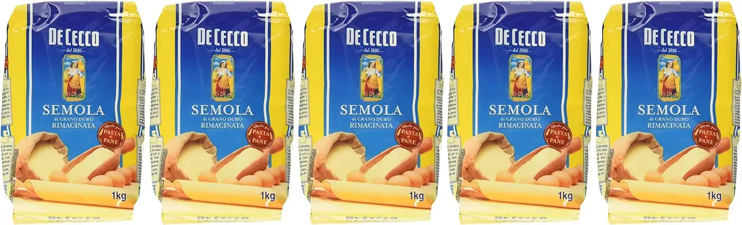 De Cecco Semola di Grano Duro Rimacinata - Confezione da 5 Kg (5x1 Kg)