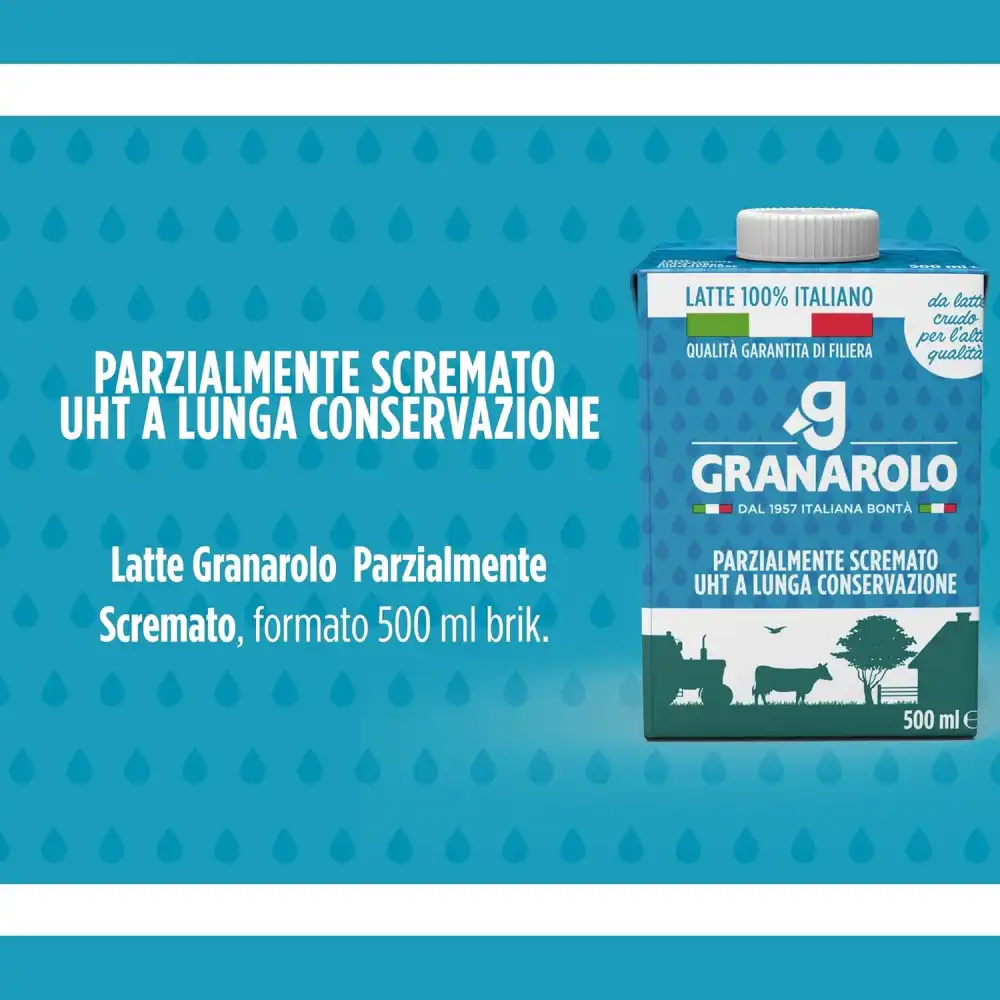 12x Granarolo Latte Parzialmente scremato UHT 12x500 ml a Lunga Conservazione
