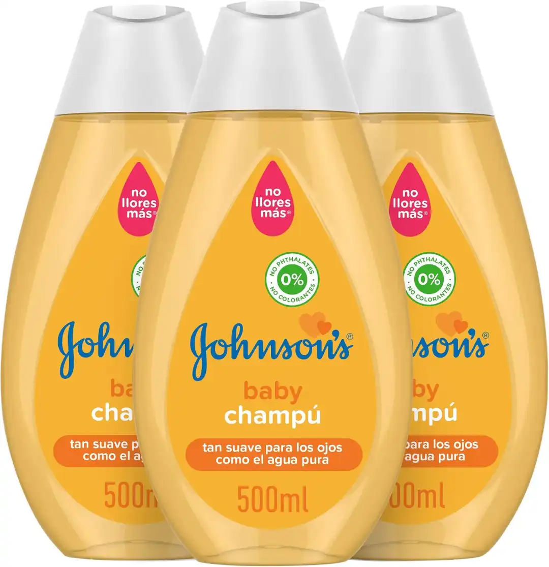 3 Pezzi Johnson's Baby Shampoo 500ml Delicato Bambini Capelli Quotidiano 1,5L XL
