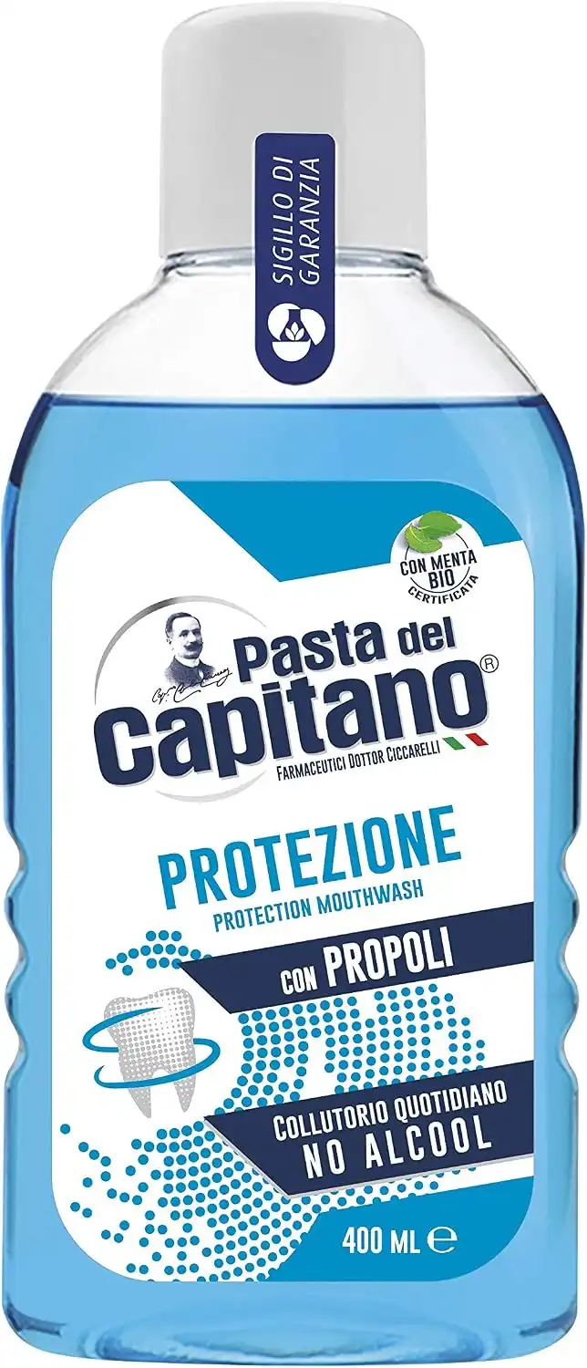 6x Pasta Del Capitano Collutorio Protezione Denti Gengive Propoli No Alcol 400ml
