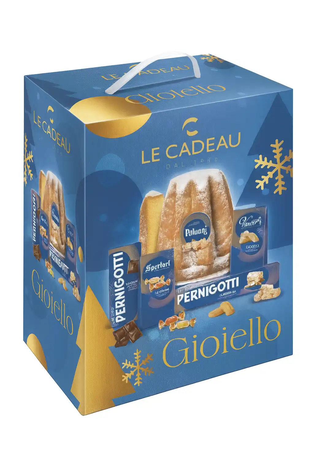 Cesto Natalizio Le Cadeau Gioiello 5pz con Dolce, Cioccolato e Torrone