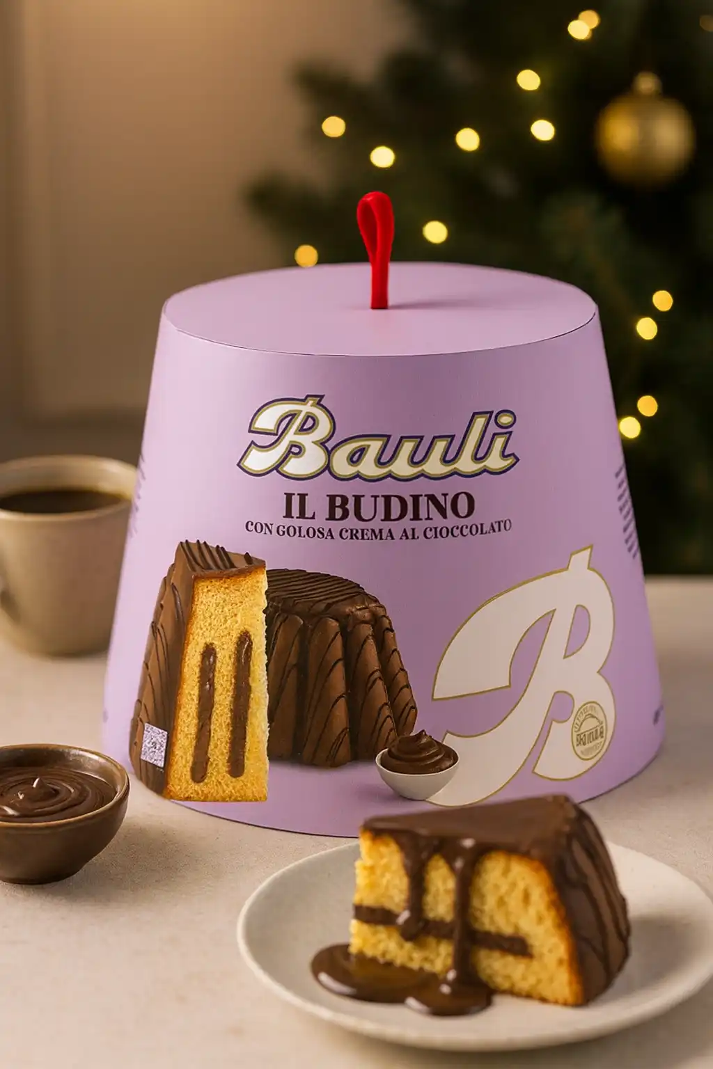 3x Bauli Il Budino Panettone con Crema al Cioccolato 750g Dolce Natalizio