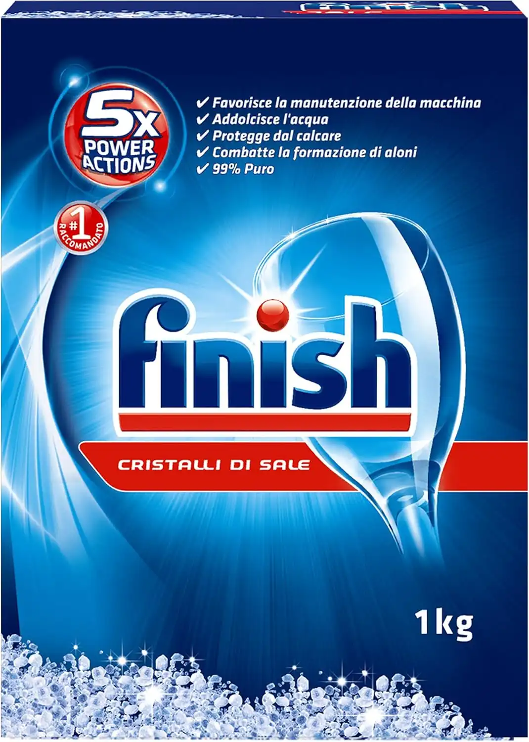 Finish Sale Lavastoviglie 1Kg x10 Cristalli Anticalcare Protezione Totale
