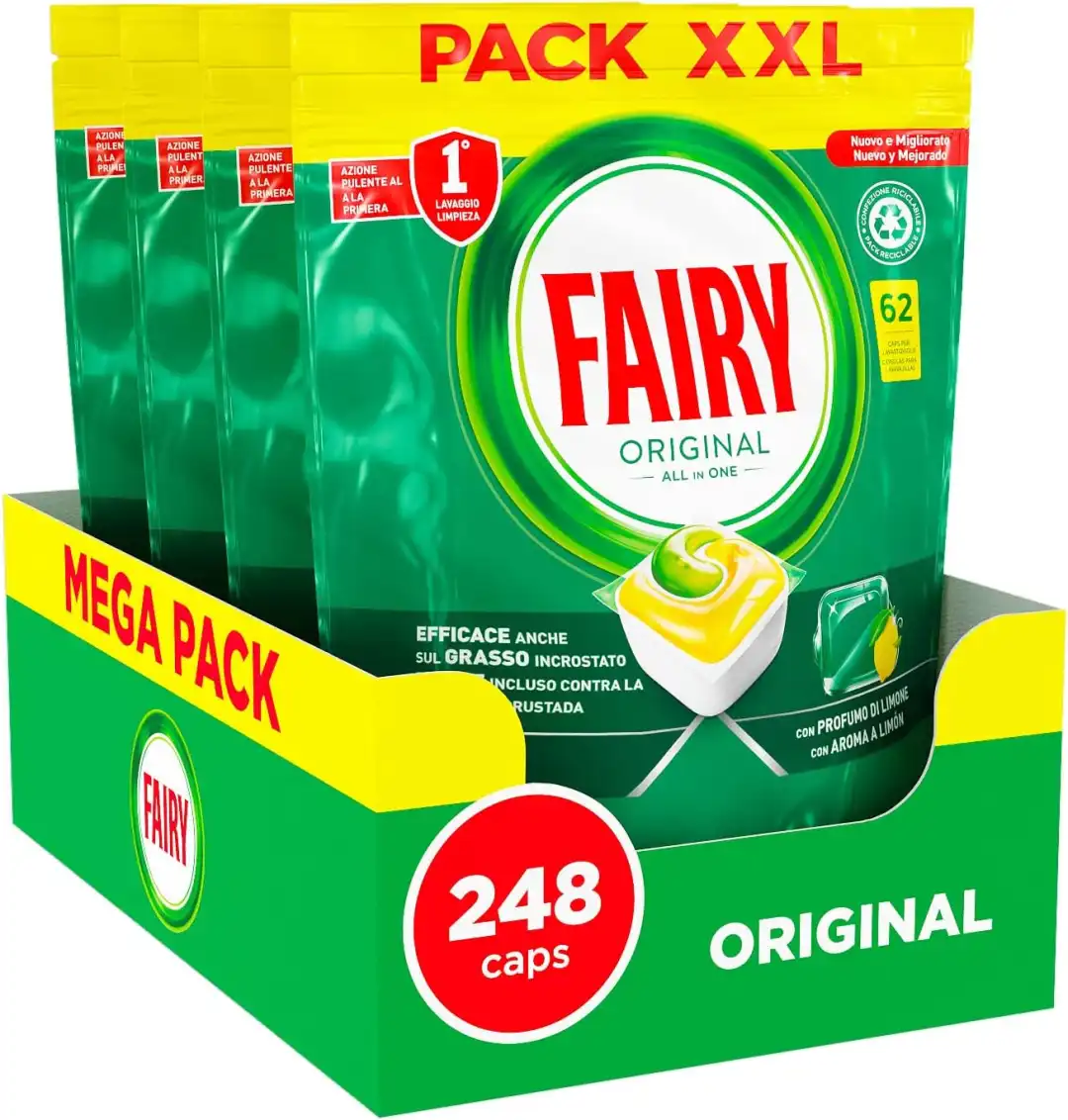 Fairy Original Pastiglie Lavastoviglie – 248 Capsule per Pulizia Profonda