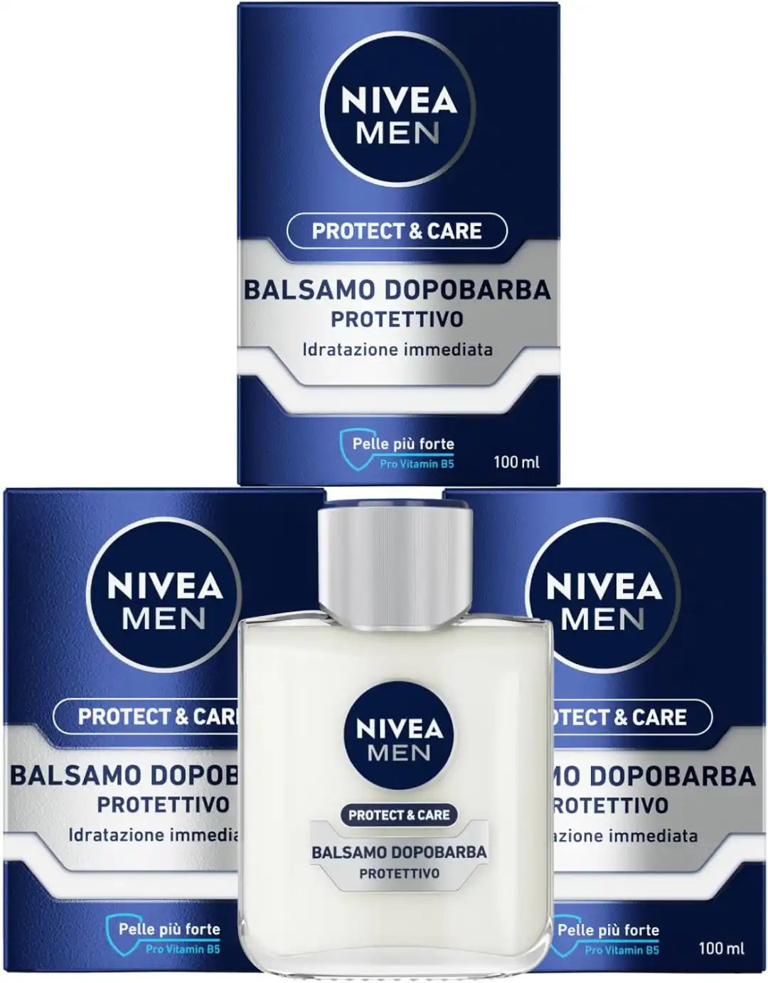 3X Nivea Men Protect & Care Balsamo Dopobarba Aloe Vera B5 100Ml After Shave 3PZ