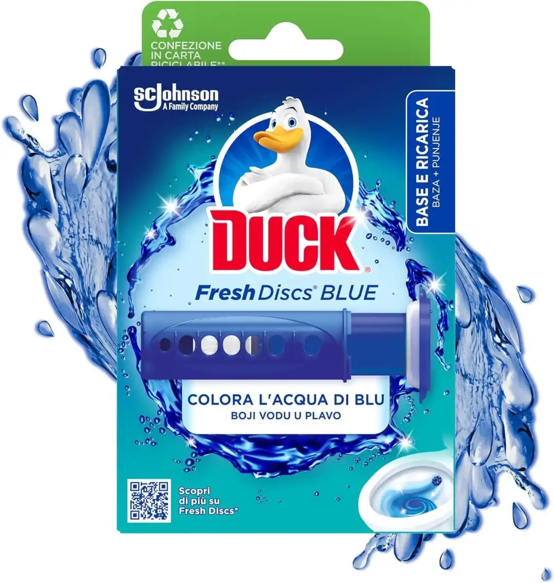 Duck Fresh Discs Blue Gel Igienizzanti WC 1 Applicatore e 6 Dischetti