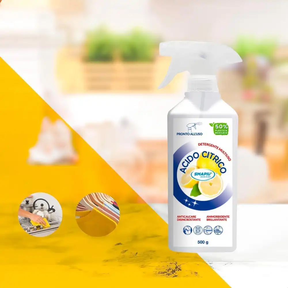 Acido Citrico Puro 500 g, Detergente Multiuso Naturale per Casa e Superfici