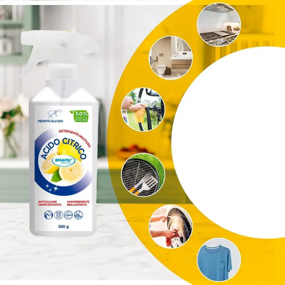 Acido Citrico Puro 500 g, Detergente Multiuso Naturale per Casa e Superfici