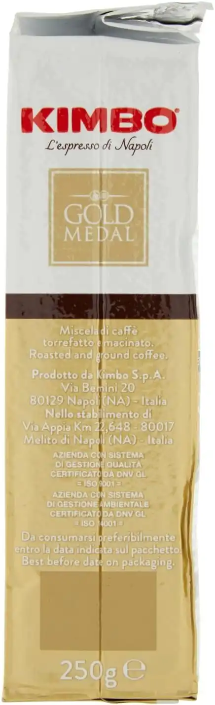 10x Caffè Macinato Gold Medal 250g – Tostatura Extra Scura per Moka 2,5kg Totale