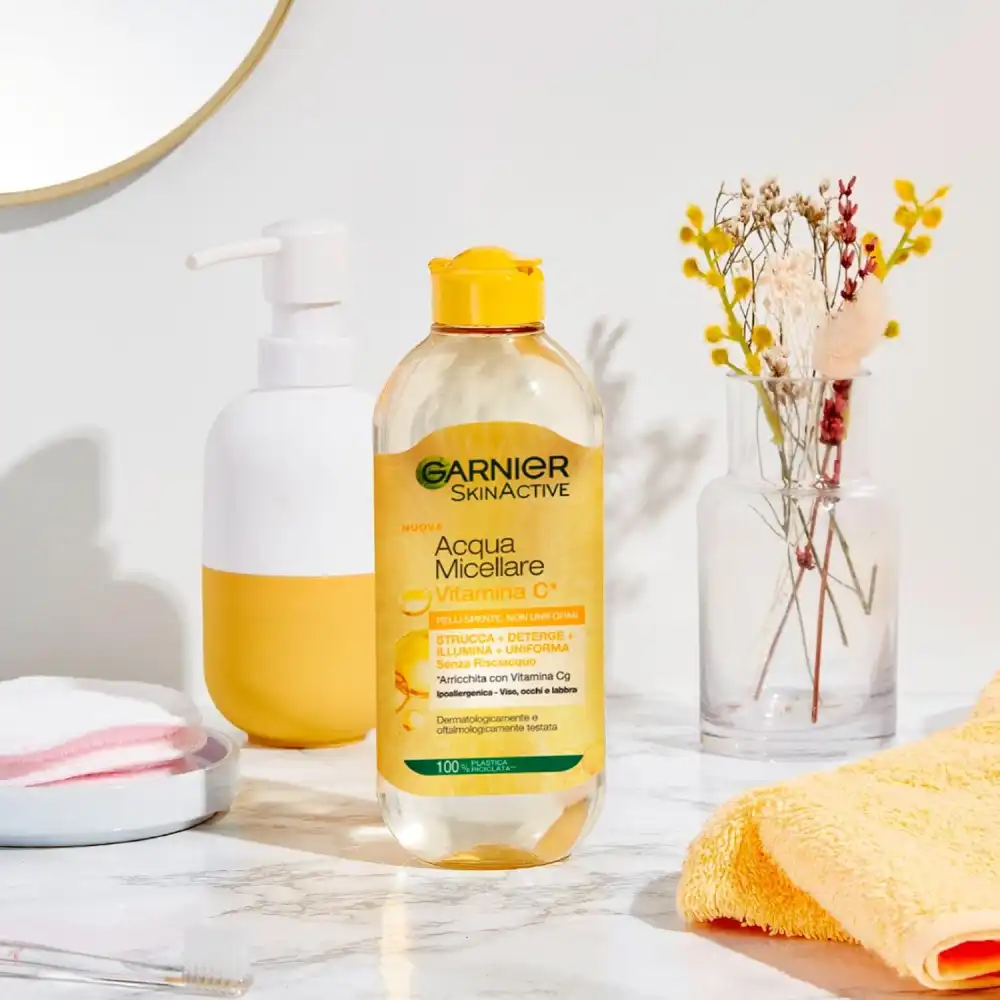 3x Garnier Acqua Micellare SkinActive Vitamina C Pelli Spente Detergente 3x400ml