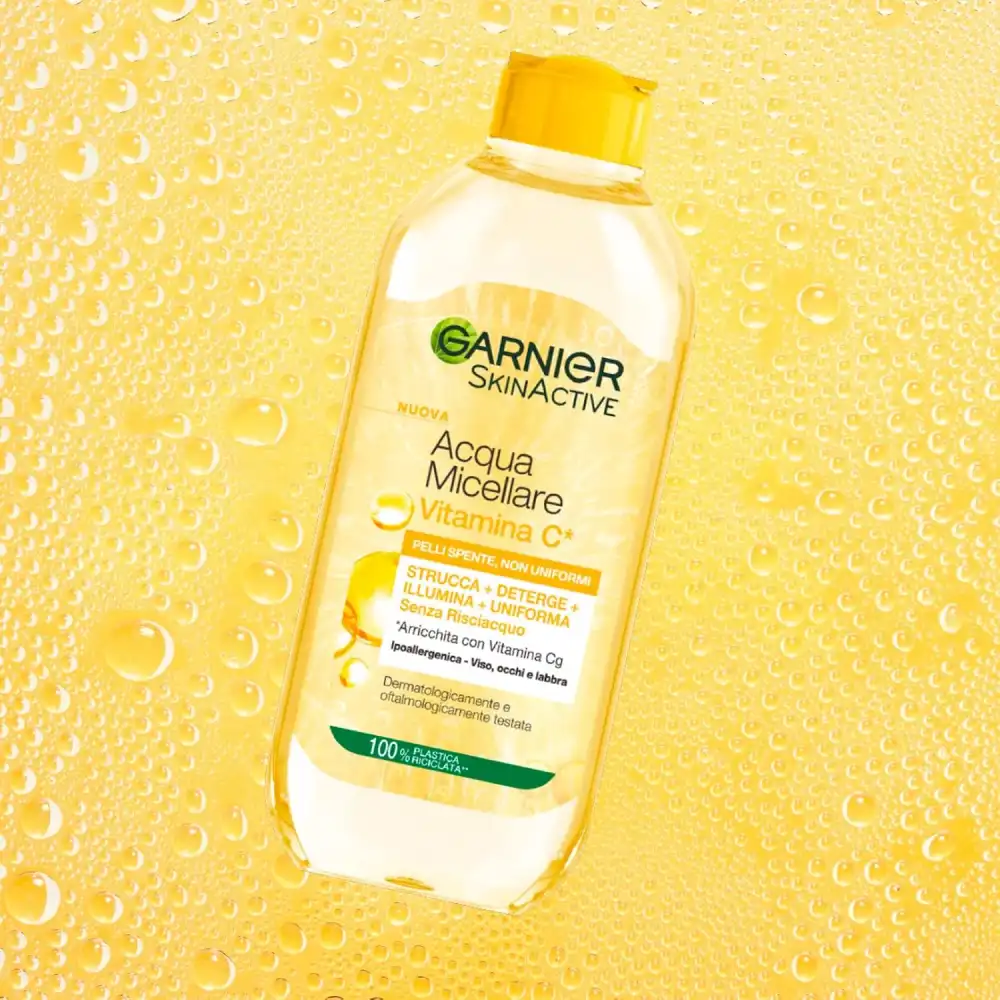 3x Garnier Acqua Micellare SkinActive Vitamina C Pelli Spente Detergente 3x400ml