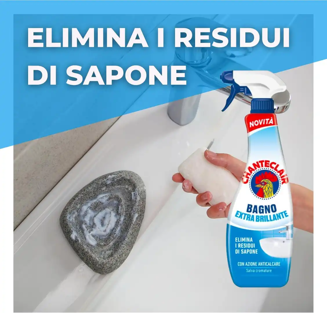 12X Chanteclair Bagno Anticalcare Spray Extra Brillante Pulizia Igiene 625ml