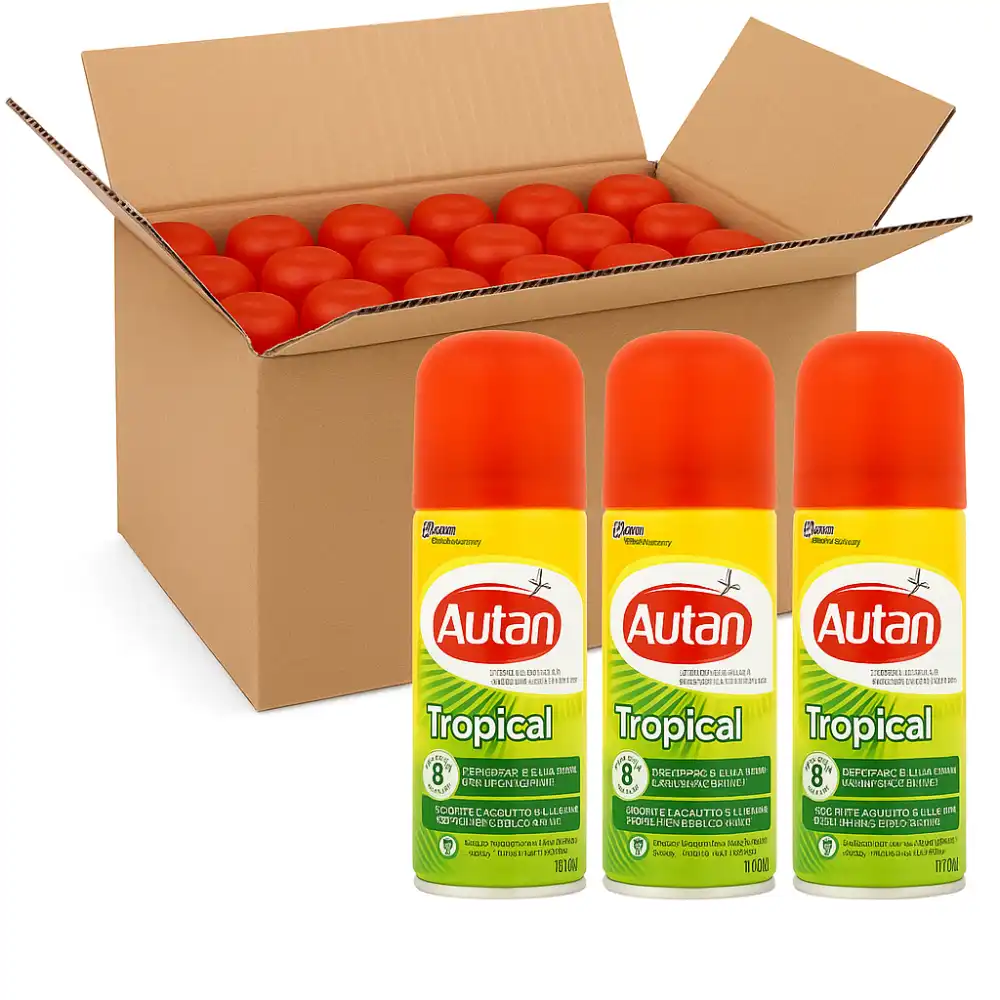 12x Autan Tropical Spray Secco 100ml – Repellente Insetti Fino a 8h Protezione