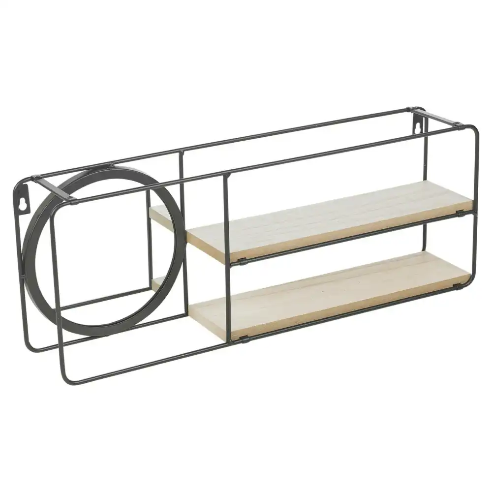 Mensola scaffale da parete muro con specchio 50X10X20CM 2 ripiani in metallo