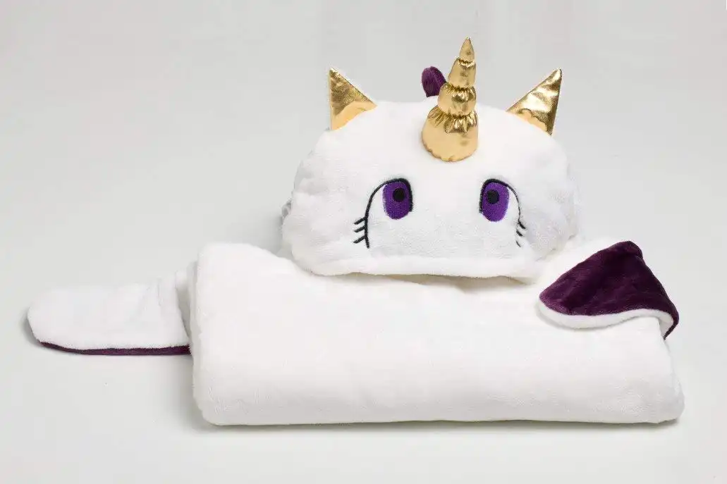 Kanguru Unicorn Per Bamini Kids Coperta Mantello In Morbido Pile Taglia Unica