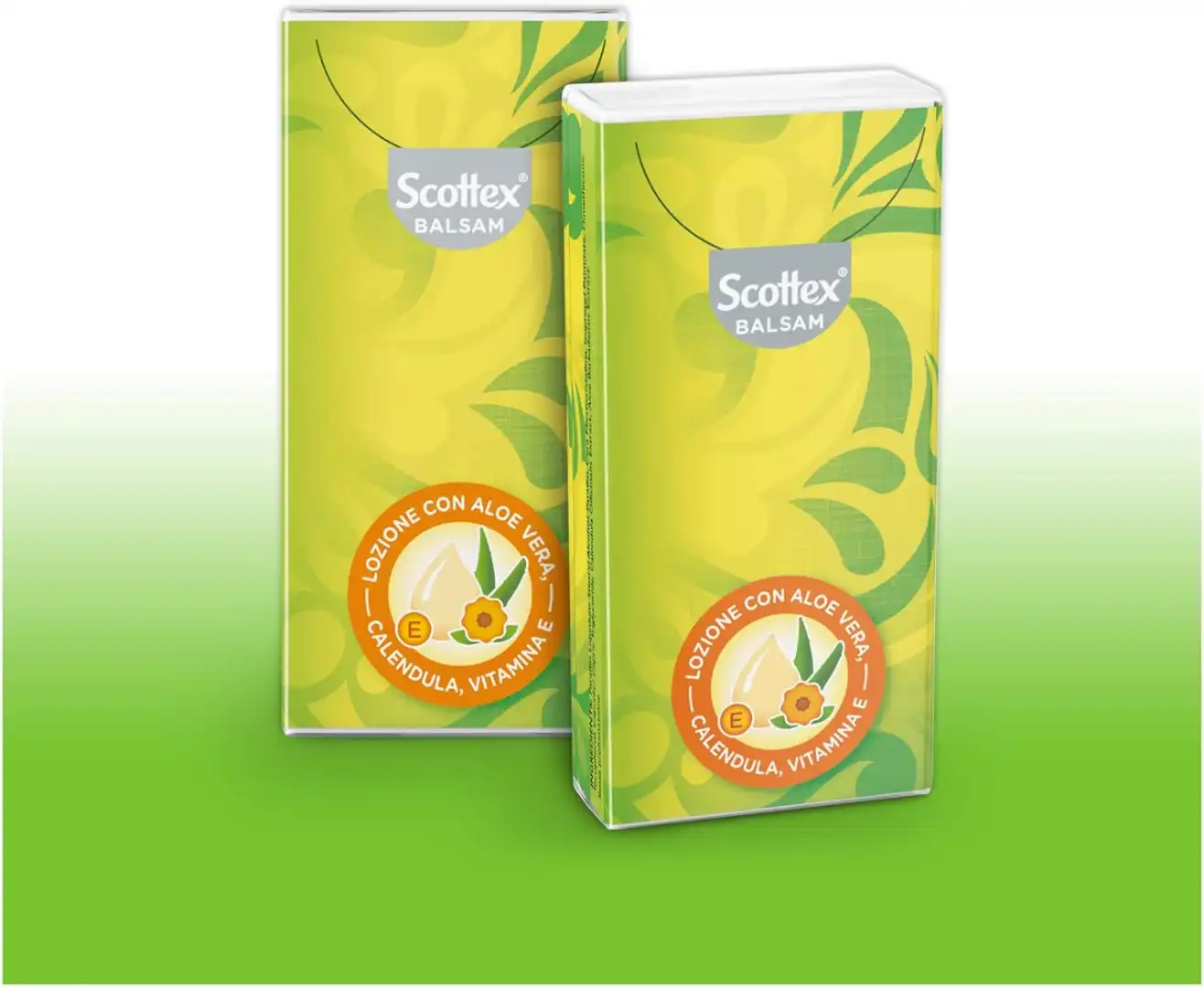 Scottex Balsam Fazzoletti di Carta, Prodotto in Italia, Certificato, 80 Pz 10x8