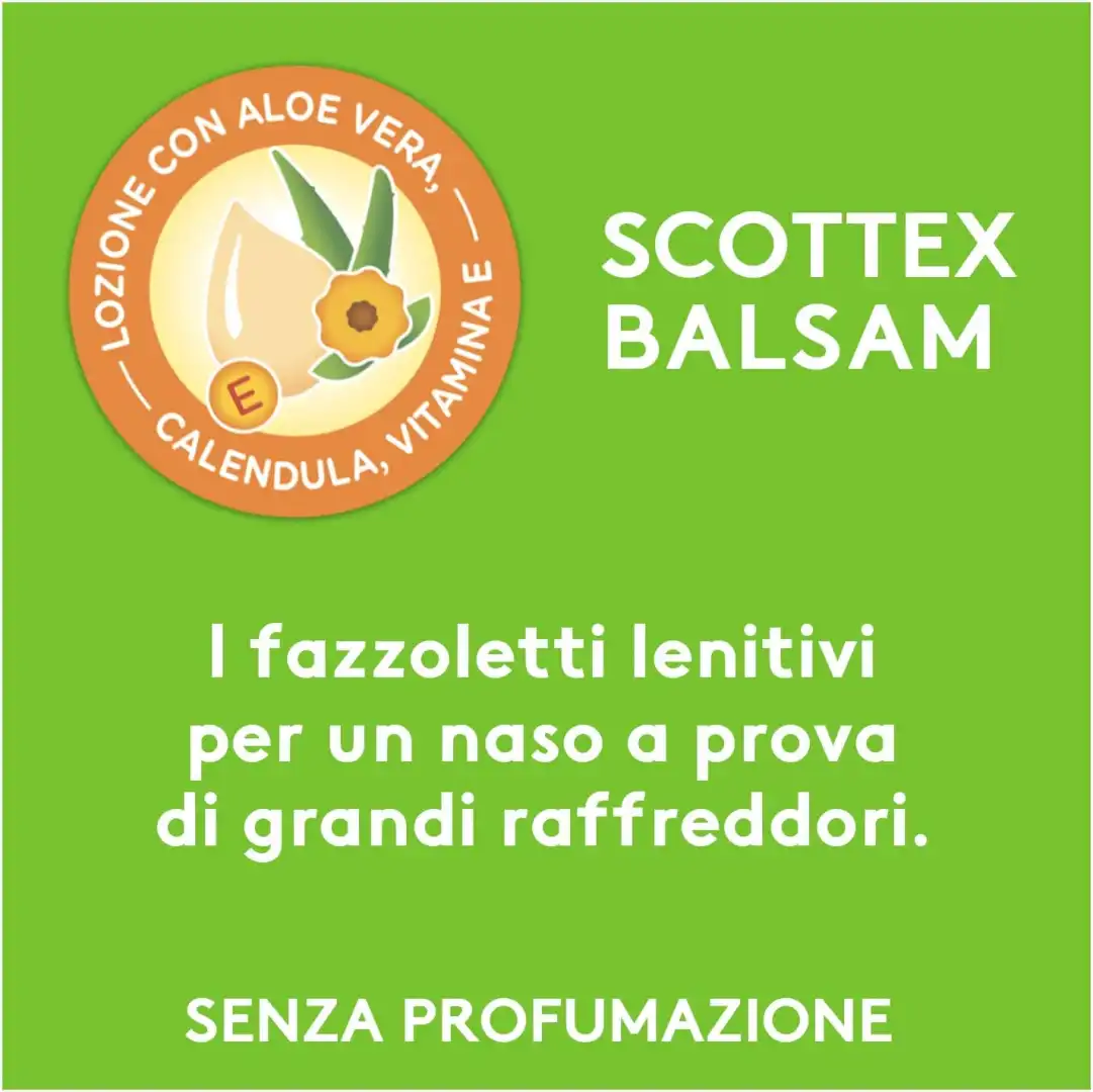 Scottex Balsam Fazzoletti di Carta, Prodotto in Italia, Certificato, 80 Pz 10x8