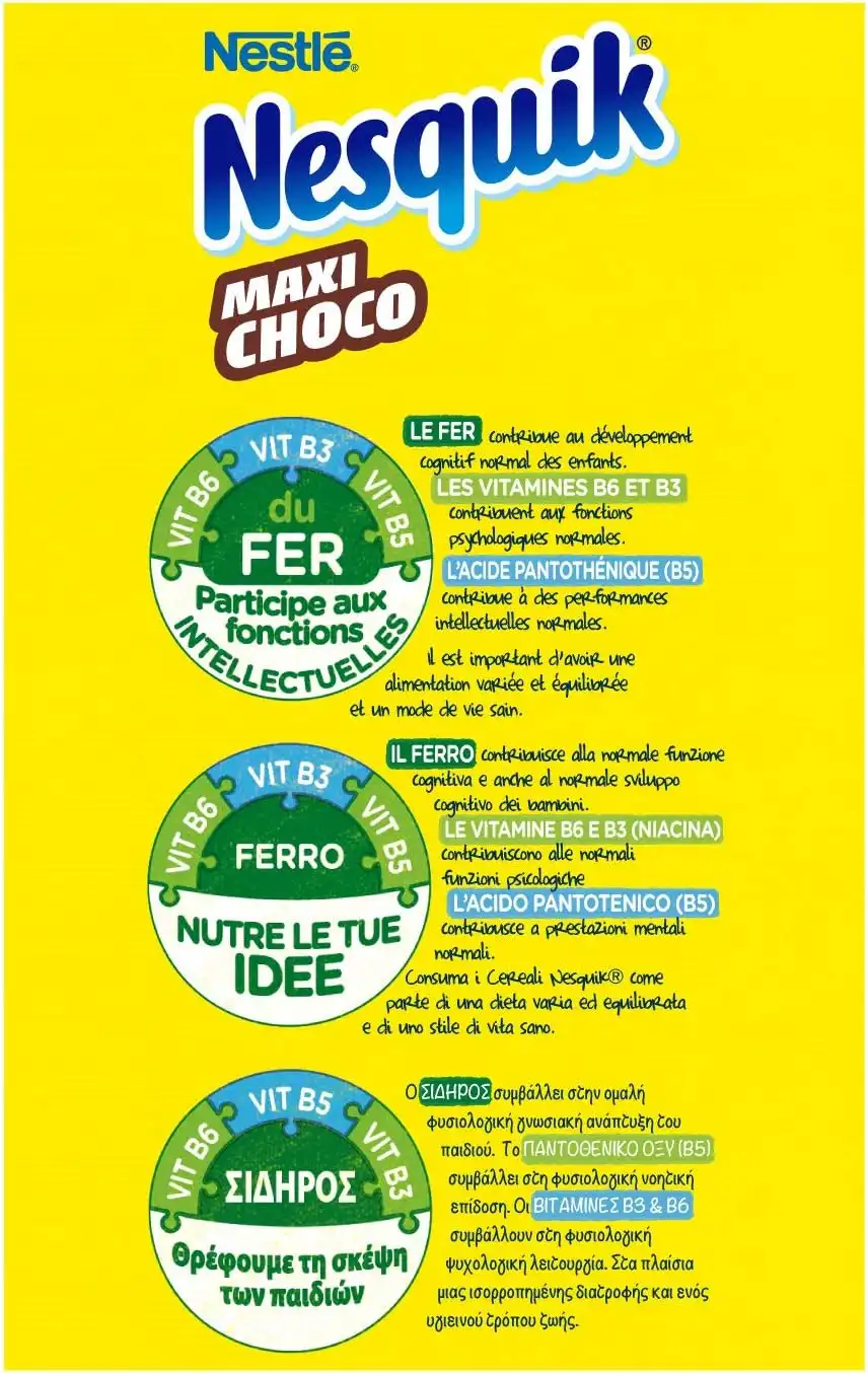 16x Nestlé Nesquik Barrette Maxi Choco 25g x6 Barre Cerealose al Cioccolato