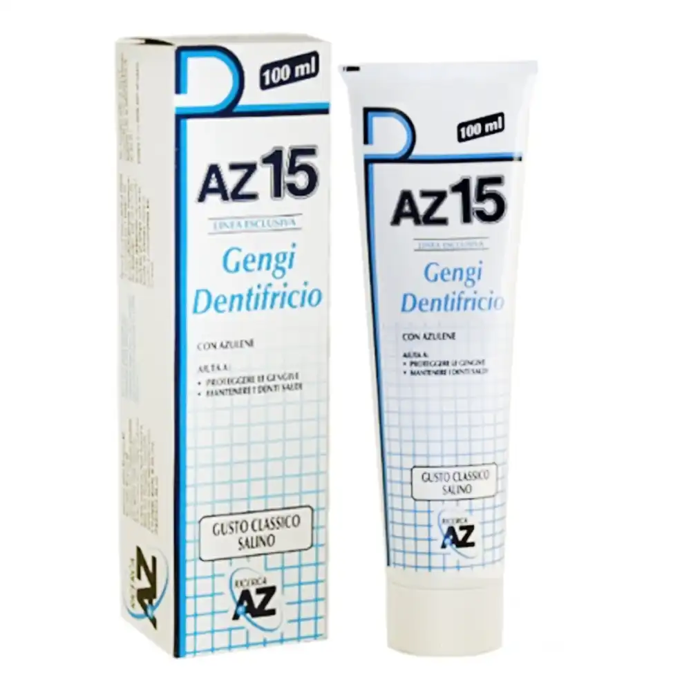 12X AZ 15 Dentifricio Gengi 100ml Gusto Salino Protezione Gengive e Igiene Orale