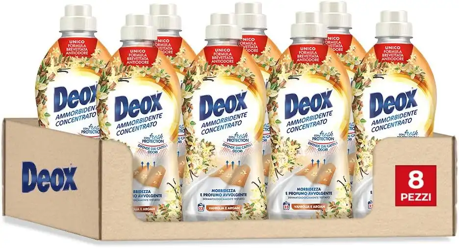 Deox Ammorbidente Concentrato – 264 Lavaggi, Vaniglia e Argan, Fresh Protection