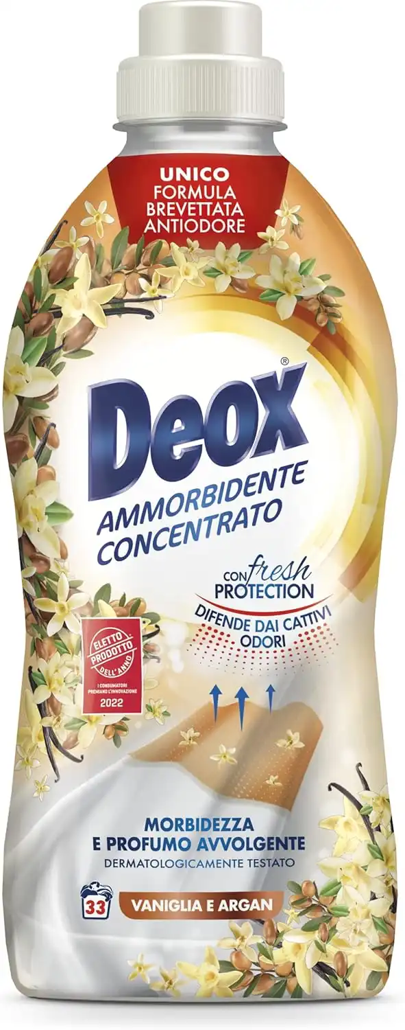 Deox Ammorbidente Concentrato – 264 Lavaggi, Vaniglia e Argan, Fresh Protection