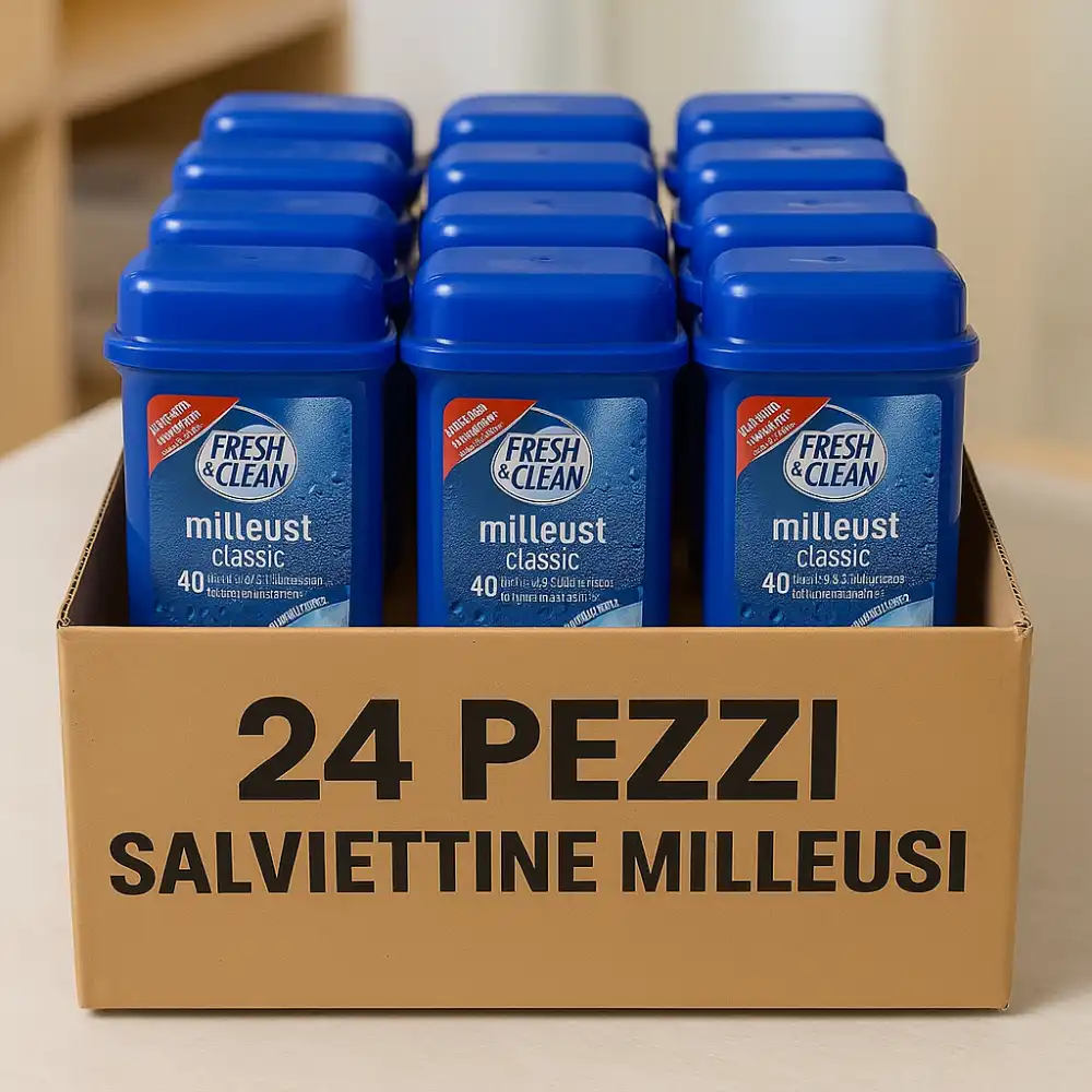 24x Fresh&Clean Salviettine Milleusi Classic 40pz – Con Minerali Termali