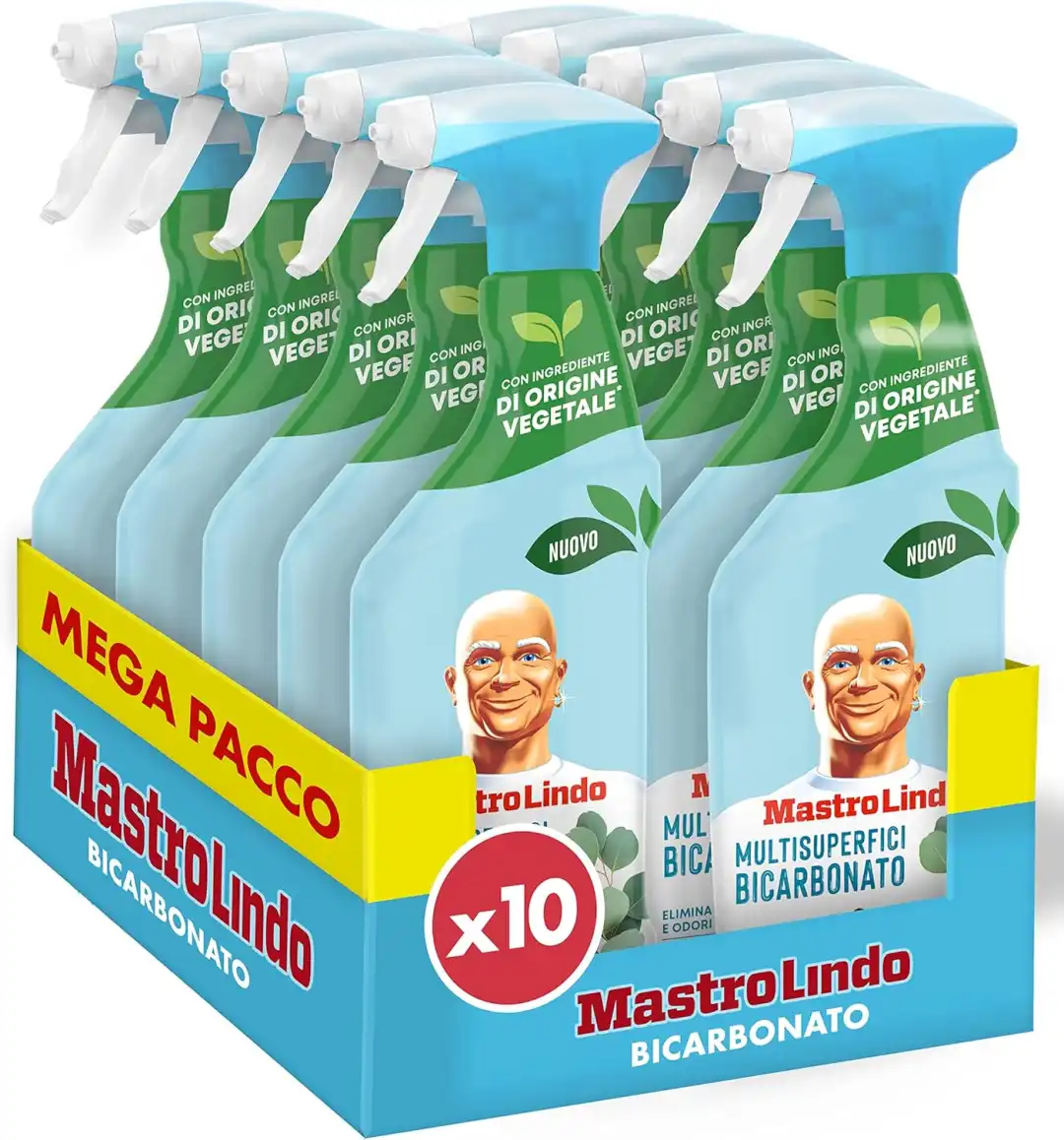Mastro Lindo Bicarbonato Multisuperfici Spray 10x930ml Pulizia Profonda