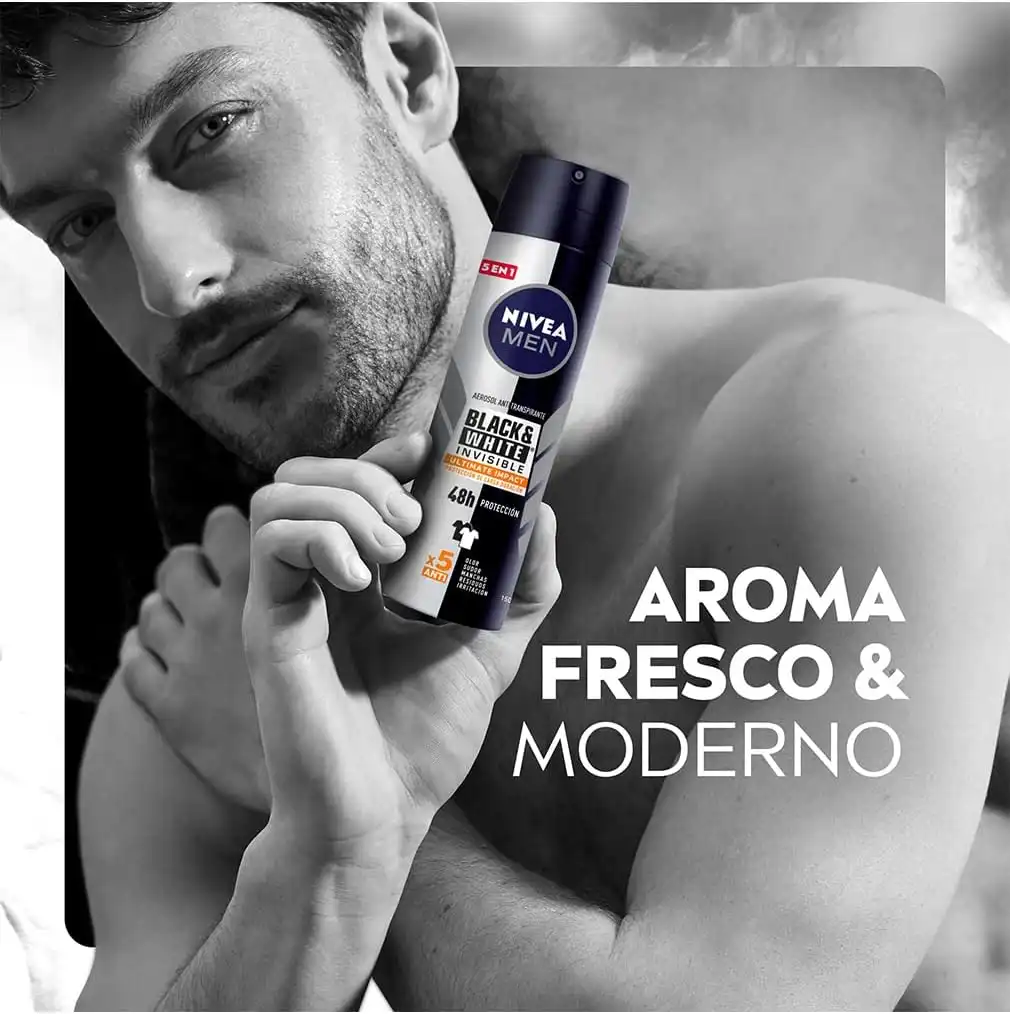 Nivea Men Black&White Invisible Ultimate Impact 8X150Ml Deo Spray Uomo 48H Extra