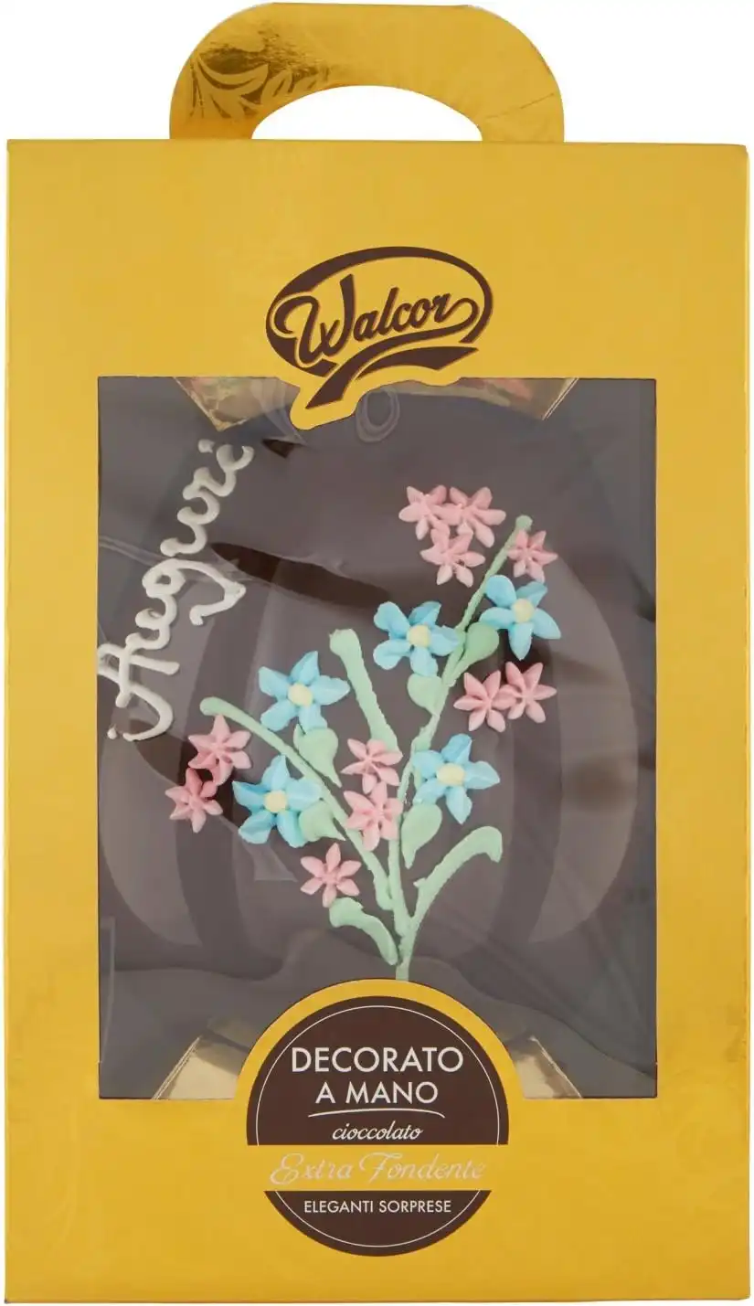 Walcor Uovo Extrafondente Decorato 800g - Cioccolato Fondente di Qualità
