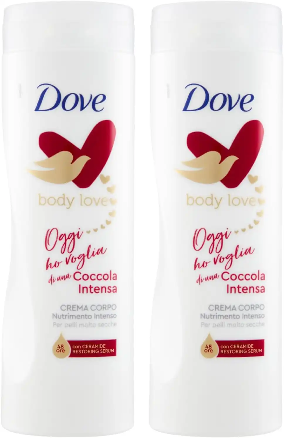 2 Pezzi Dove Body Love Coccola Intensa Crema Corpo Pelli Molto Secche 400 ml